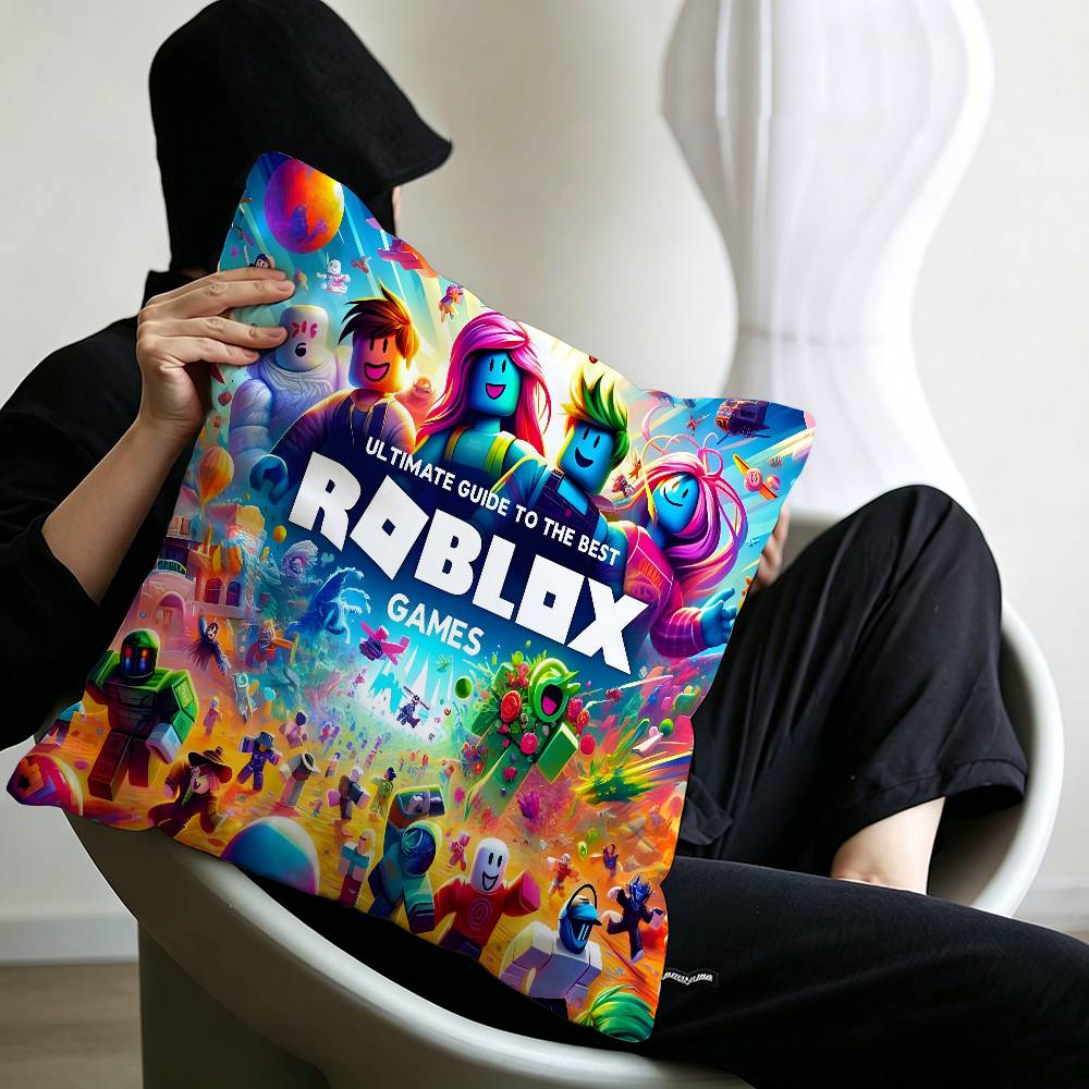 Hot Game R-Robloxs-X Cool Pillow Covers Cartoon Sofa Decorative Home Double-sided Printing Short Plush Cute Cushion Cover