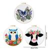 3 Pack Animal DIY Embroidery Starter Kit with Embroidery Hoop Needlework Craft 30x30cm for Beginners Gift for Craft Lovers
