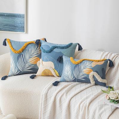 Federa Cuscino Tinta Morandi Stile Ins Stampata con Nappe Cuscino Divano Soggiorno Copricuscino Semplice Cuscino Lombare