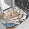 VIKAMA Light Luxury Lotus Bathroom Carpet, Water Absorbing and Anti Slip Floor Mat, Quick Drying Floor Mat for Toilet Doors