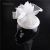 European And American Style High-Quality Hemp Yarn Headgear Catwalk Bride Feather Hair Accessories Party Dress Top Hat