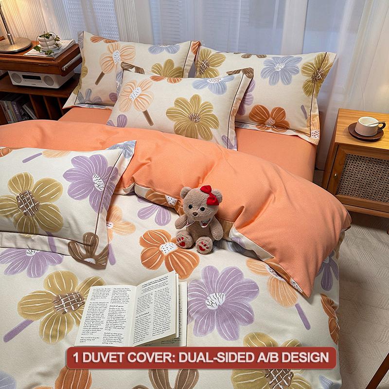 Extra Soft Duvet Cover Set 100% Cotton 3Pieces - Bedding Set (1 Duvet Cover 2 Pillowcases), Easy Care, Wrinkle Resistant