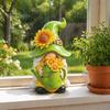 Weather Resistant Resin Crafts Sunflower Gnome Statue Ornaments, Faceless Figurines, Pastoral Indoor Window Sill Ornaments Style Tabletop Figures for