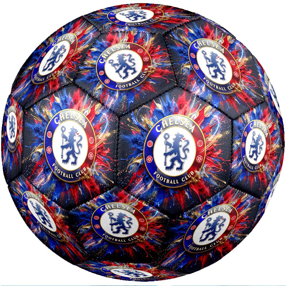Chelsea FC Theme Soccer Ball Size 5 Soccer Ball Soft Touch Professional Training Football for Outdoor Sports