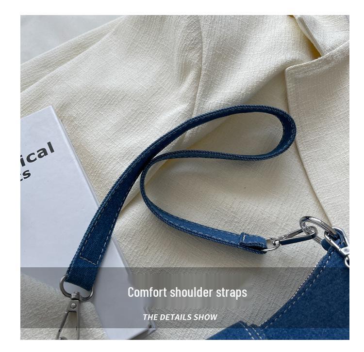 2023 Retro Fashion Women's Denim Chain Crossbody Shoulder Bag – Textured Versatile Underarm Style