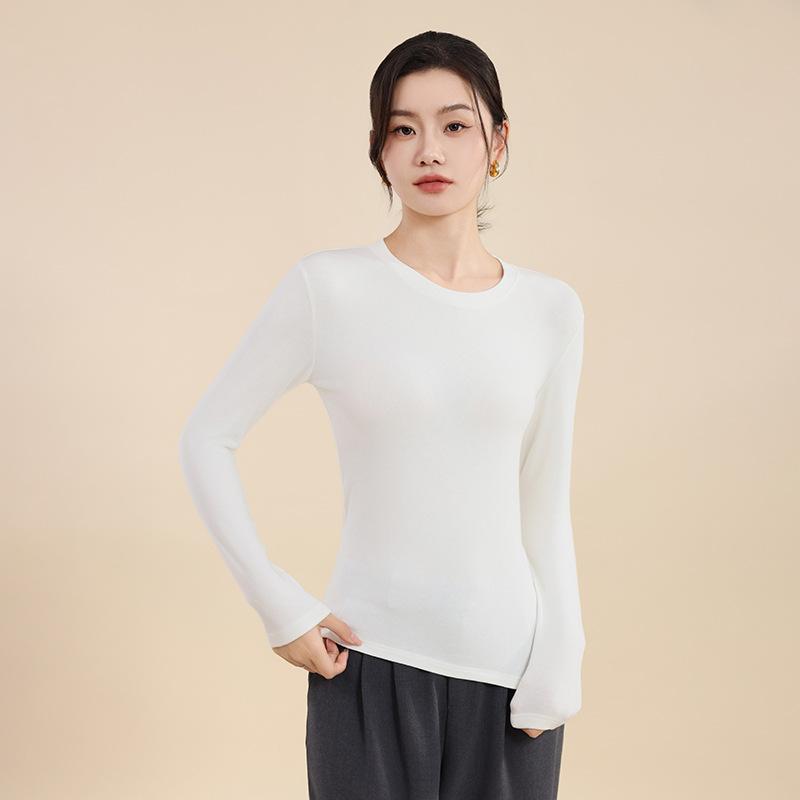 TIFICY Women's Fashion Casual Solid Color Print Spring Fall Long Sleeve O-Neck Pullovers & Long Sleeves