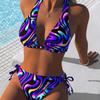 1011 Bikini Sexy Women Split European and American Swimsuit Lace-up Print