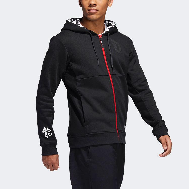 Adidas CNY Dame Full-Zip Hooded Basketball Velour Jacket Men Jacket Black DZ0857