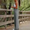 Damen-Jumpsuit, kragenlos, Spaghettiträger, rückenfrei, ärmellos, locker, weites Bein, volle Länge, Overall, lässiges Alltagsoutfit
