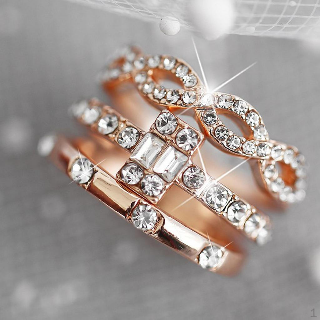 

of Rings Simple Cubic Inlaid Zirconia Stackable Princess Female Jewelry, Create an Unique Stacking Size 6
