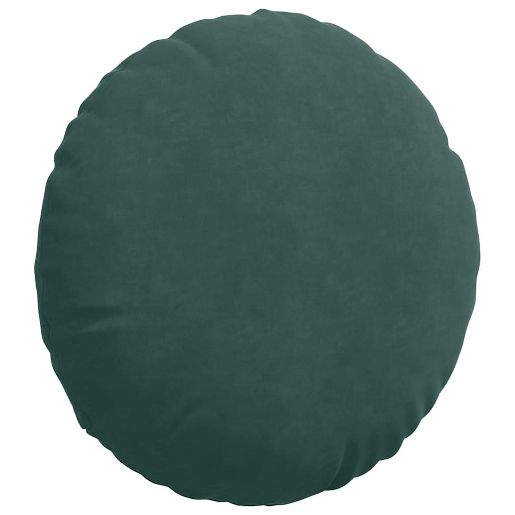 Seat Cushion 2 Pcs Dark Green Ø50 X 19 Cm Velvet