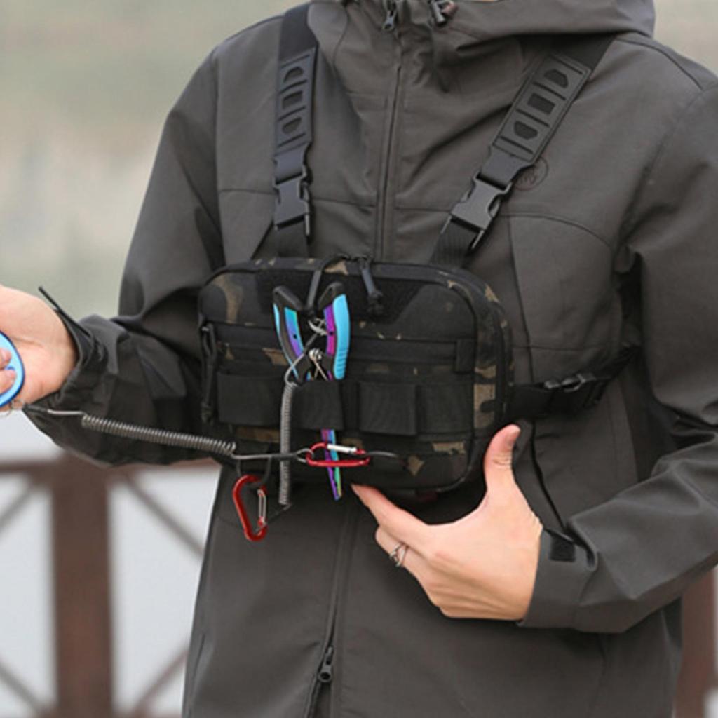 Fishing Chest Bag 20L Oxford Cloth Front Rig Pouch Tacticals Bags Fishing Tool Storage Vest Backpack For Hunting Camping Pack