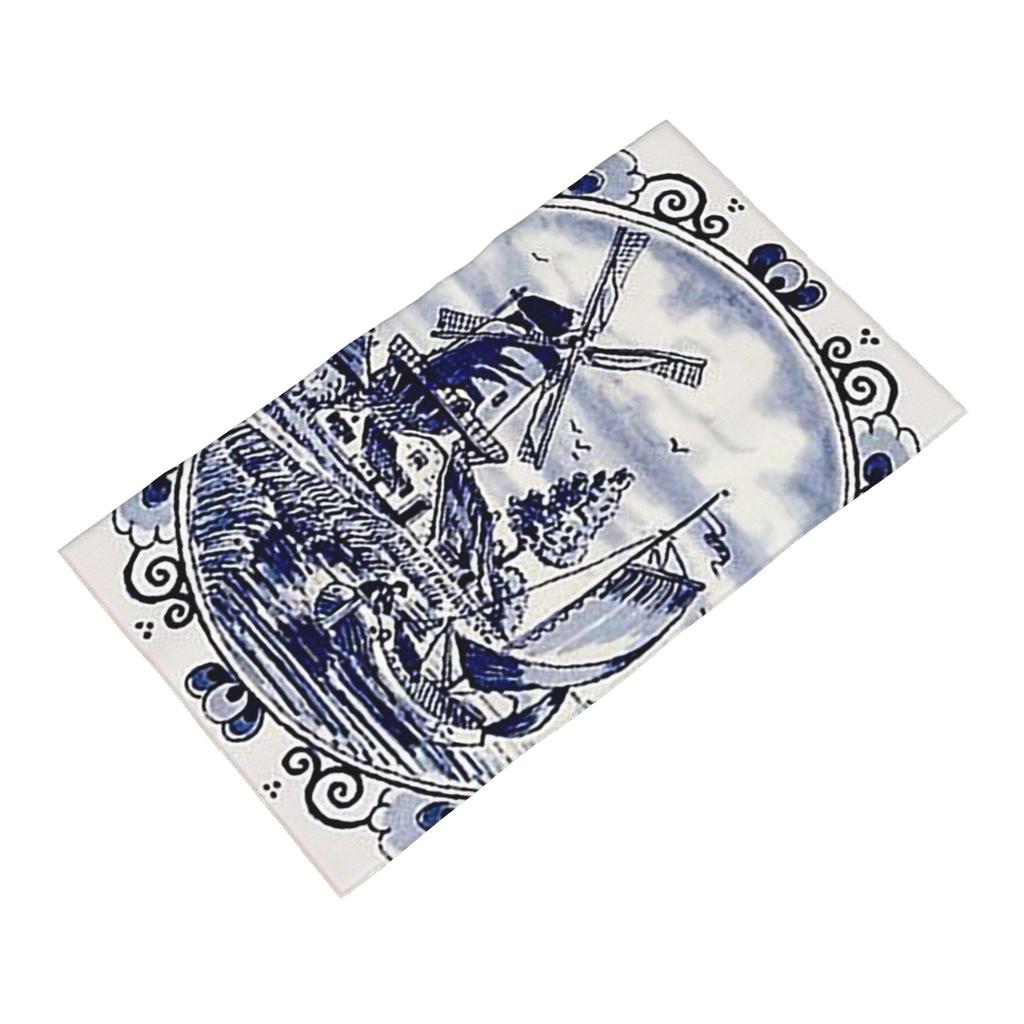Azzurro Olandese Delft Vintage Mulino a Vento Stampa Asciugamano Viso Morbido Asciugatura Rapida Piscina Bagno Asciugamani in Cotone Assorbente Rapido