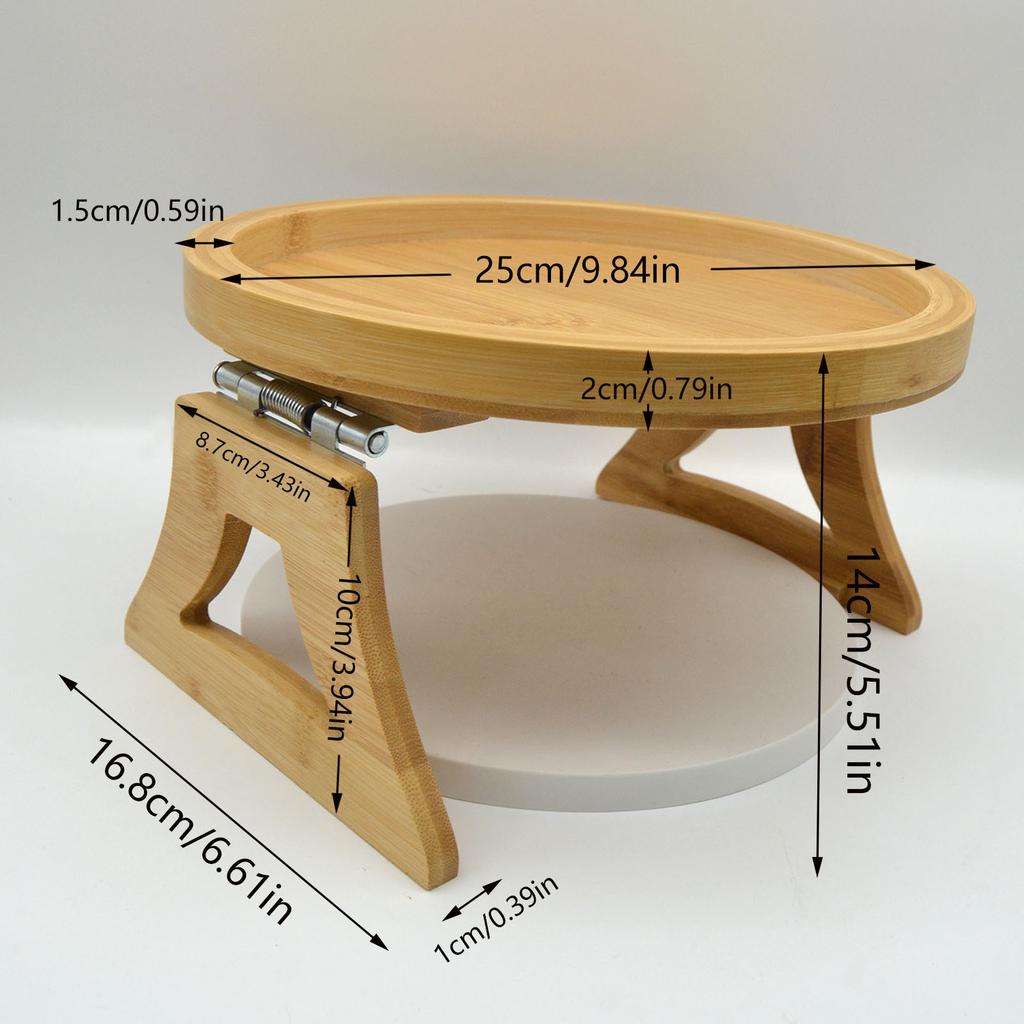 Cozy Sofa Armrest Tray Wooden Sofa Disc Foldable