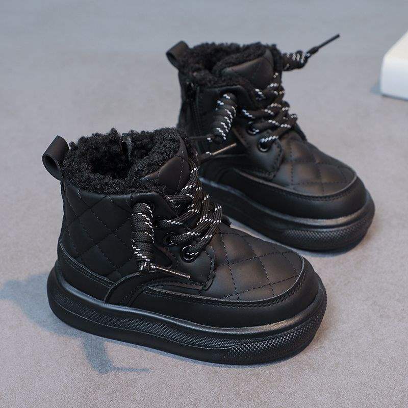 Children's Snow Boots 2025 Winter New Children's Soft-soled Martin Boots Boys' Fleece Thickened Short Boots Girls' Shoes