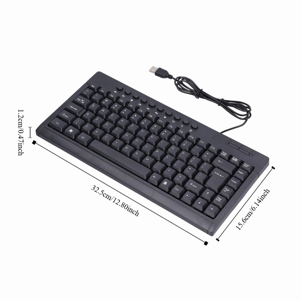 87 Keys Mini Keyboard Ultra-Thin Mechanical Keyboard Small Size Wired Keyboard  Home Office