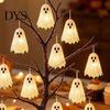 Indoor Halloween Party Props Glowing Ghost Tree Tabletop Decor, LED Lighted with Kid Friendly Ornaments Hanging for Home, Fireplace Mantel,