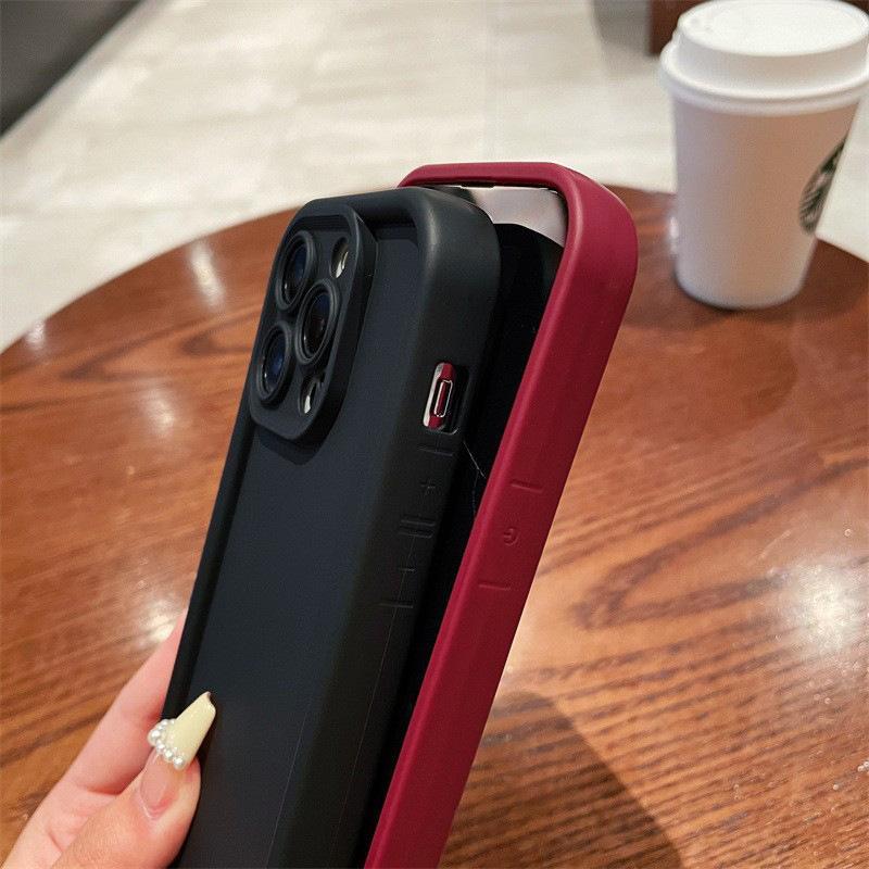 Jednobarevný zesílený silikonový kryt na telefon Nárazuvzdorný ochranný kryt pro iPhone