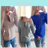 Elegant Women V Neck Casual Sweatshirt With Long Sleeves And Timeless Style