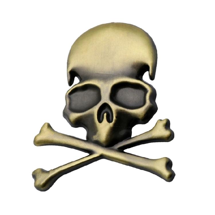Skull & Crossbones 3D Metal Emblems Waterproof Auto Decal Unique for Autos & Motorbikes Add a Touch of Personality