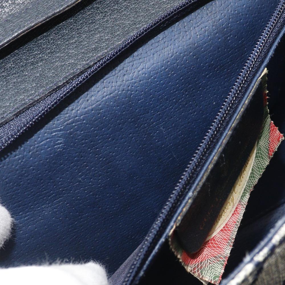 GUCCI Old Gucci Shoulder Bag 904.02.050 2-way clutch Gray / navy GG plus Women Used