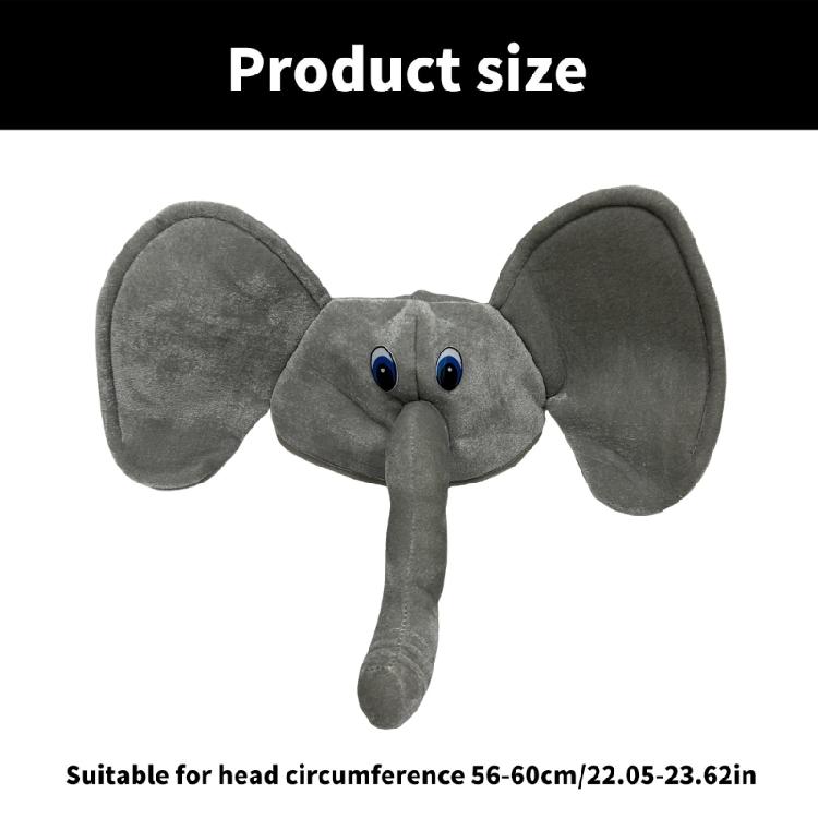 Plush Elephant Hat Unisex Headgear for Halloween Cosplay Event Props Novelty Costume Hat Headwear 3D Hat for Party