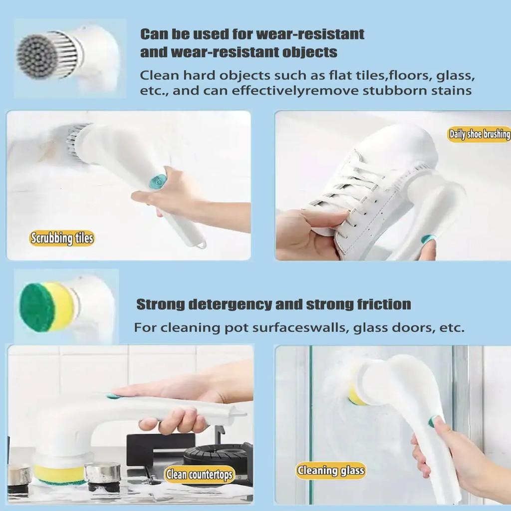 Appareils de cuisine blancs, brosse de nettoyage électrique, brosse de nettoyage domestique, évier de salle de bain, brosse rotative, brosse rotative électrique