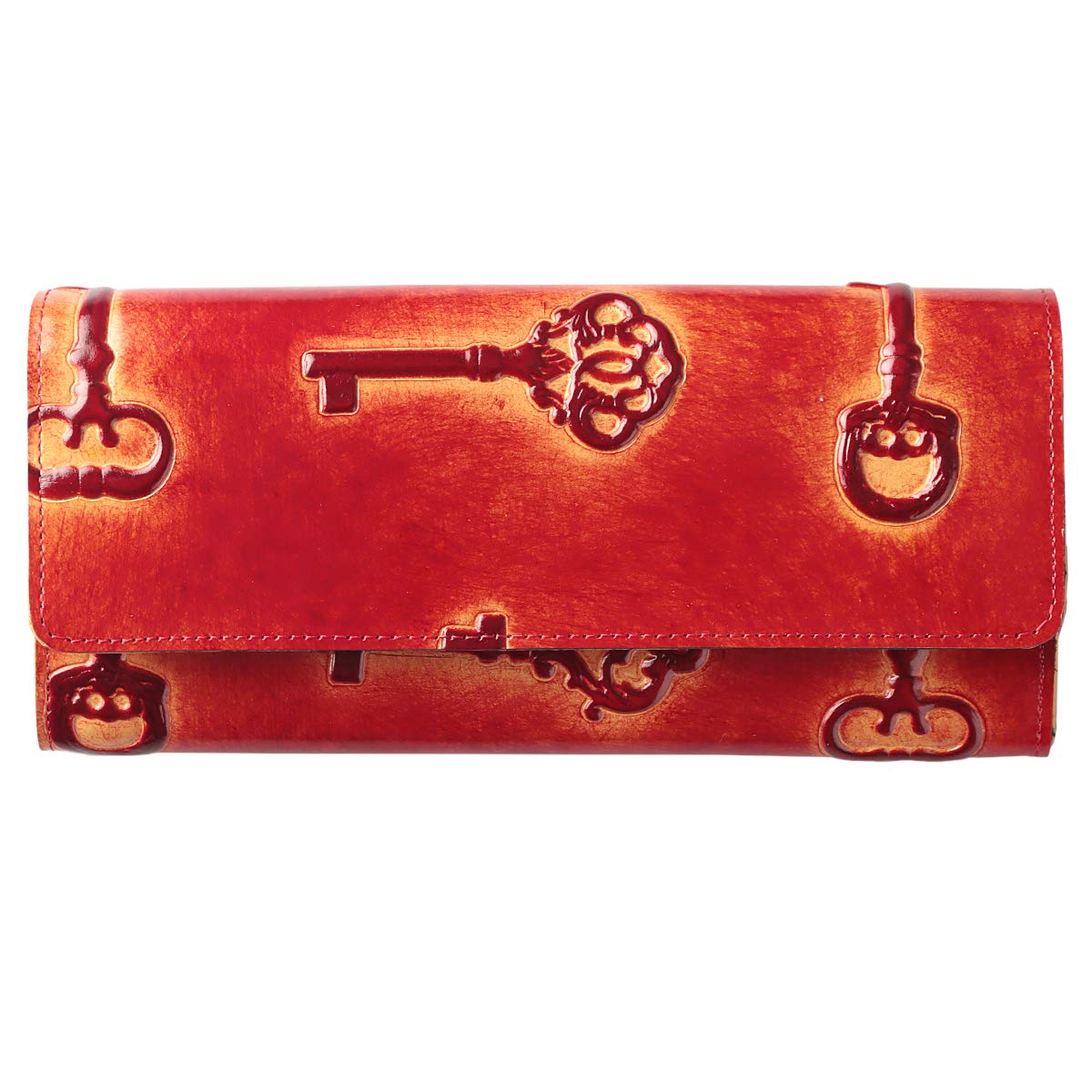 

VIA DOAN Women s Genuine Italian Leather Long Wallet, Made in Japan, RETRO [NO. 746] (Red Brown)
