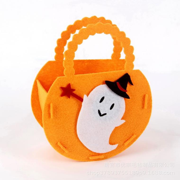 Kids Halloween Pumpkin Candy Bag Gift Bag with Handles 3D Design