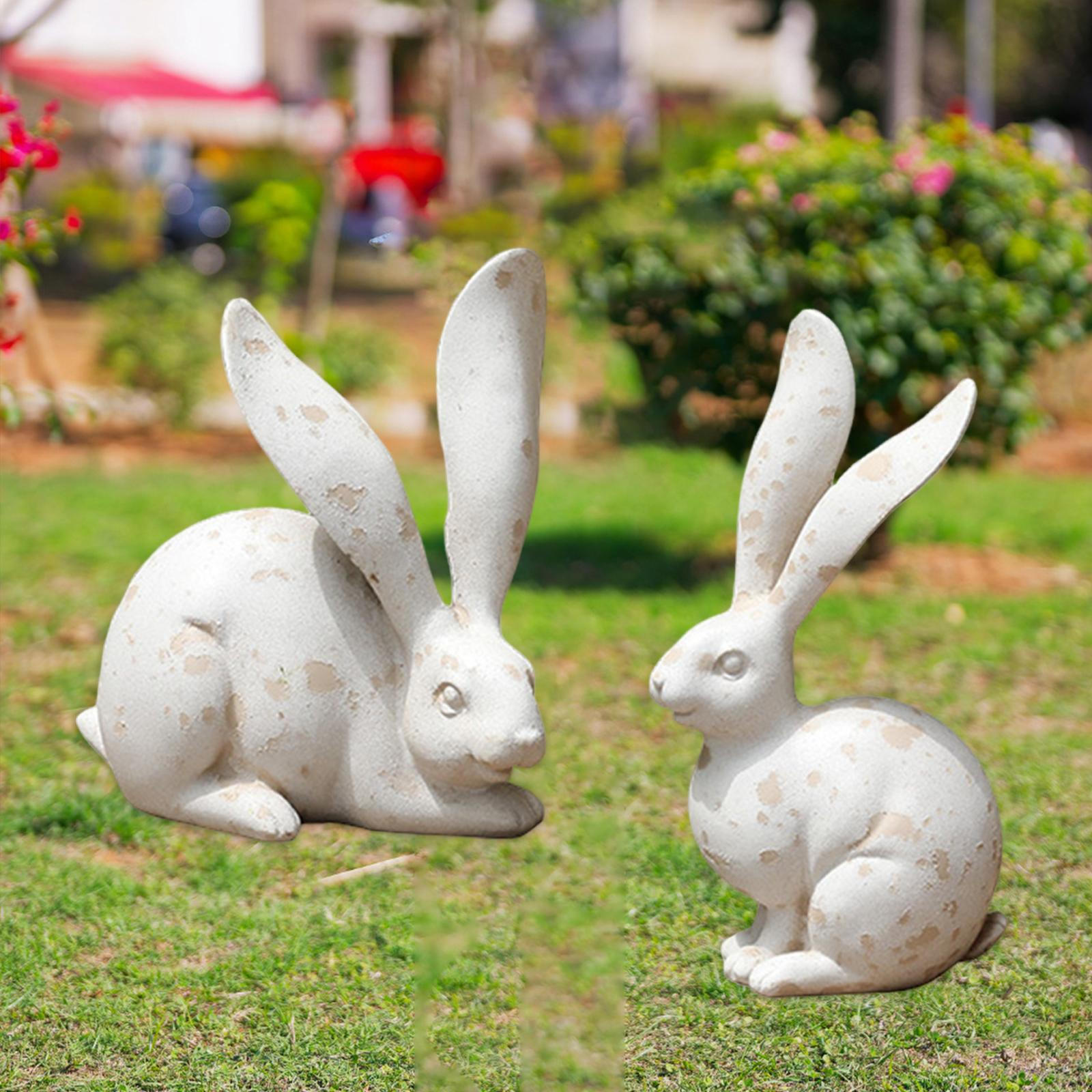 

2 шт. Фигурки Скульптура животного Ремесло Коллекционная Полимерная статуэтка Садовое украшение для газона Style A