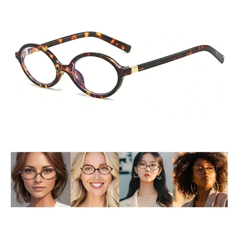 

Ретро Очки Spicy Girl Женские Эллиптические Маленькая Оправа Модные Очки с Леопардовым Узором Под Черепаху