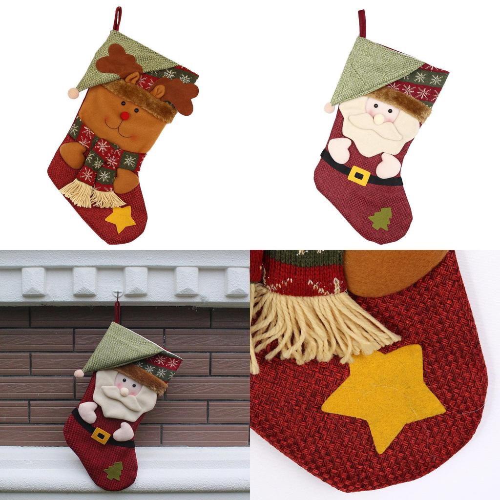 Christmas Stocking Handmade Nonwoven Santa Sock For Party Decor Gift For Friends