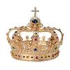 Tiaras et Couronnes en Cristal Royal Diadème Headpiece Reine Roi pour Hommes Femmes Ornements de Cheveux Pageant Pom Bijoux de Cheveux Accessoires