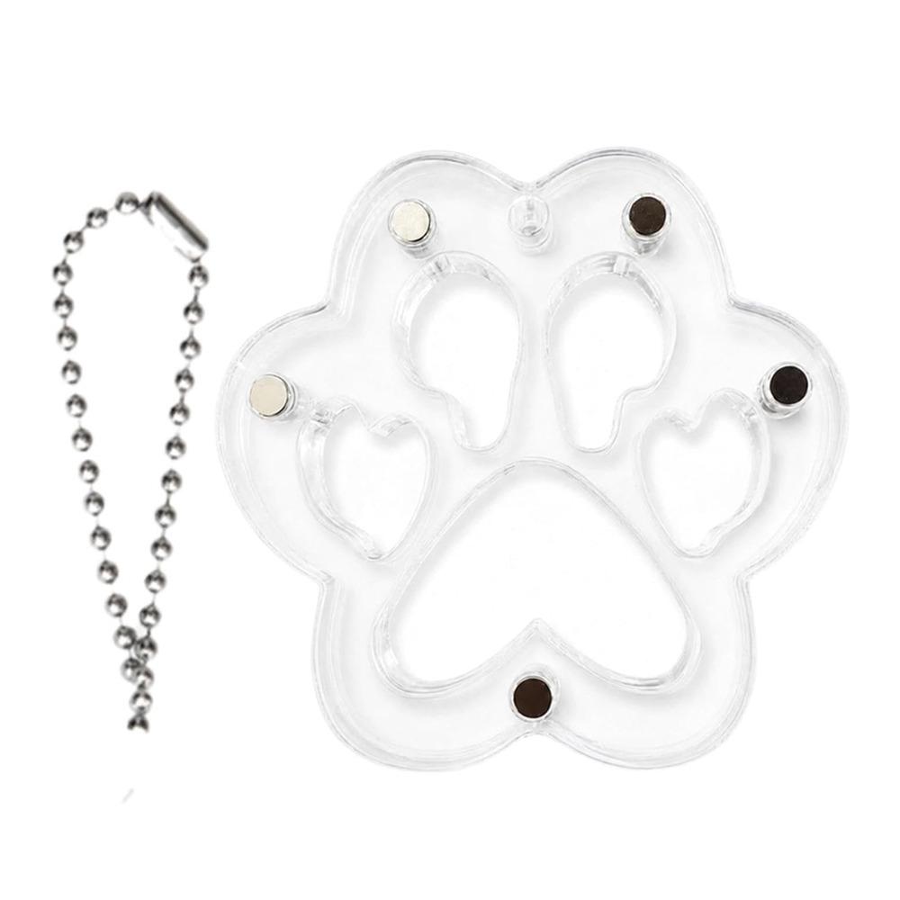 Paw Shape Pet Memorial Ornament Clear Acrylic Pet Loss Remembrance Gift Paw Print Keepsake  For Cat