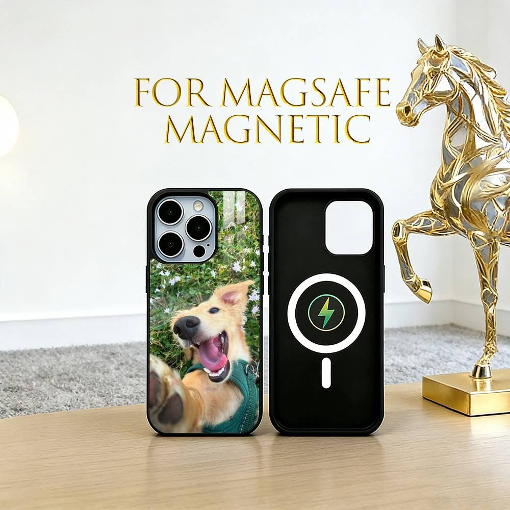 Sunset & Dog Phone Case  Phone Case For iPhone17,16,15,14,13,12,11 Plus,Pro Magnetic For Magsafe Wireless Charging iphone16e