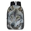 Zaino Scolastico Stampato 3D Animale Lupo Zaino Cartone Animato Studenti Scuola Primaria e Secondaria Zaino Blu Din