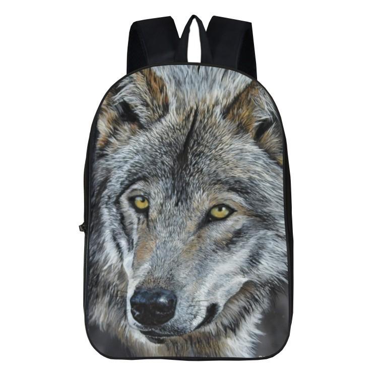Zaino Scolastico Stampato 3D Animale Lupo Zaino Cartone Animato Studenti Scuola Primaria e Secondaria Zaino Blu Din