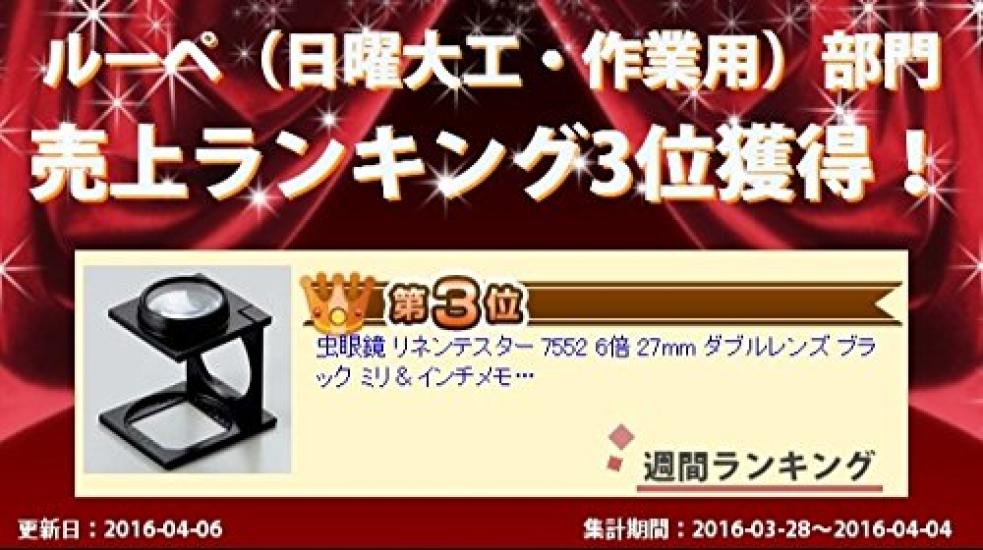 Ikeda Lens Linen Tester, Double Lens, 6x Magnification, 7552