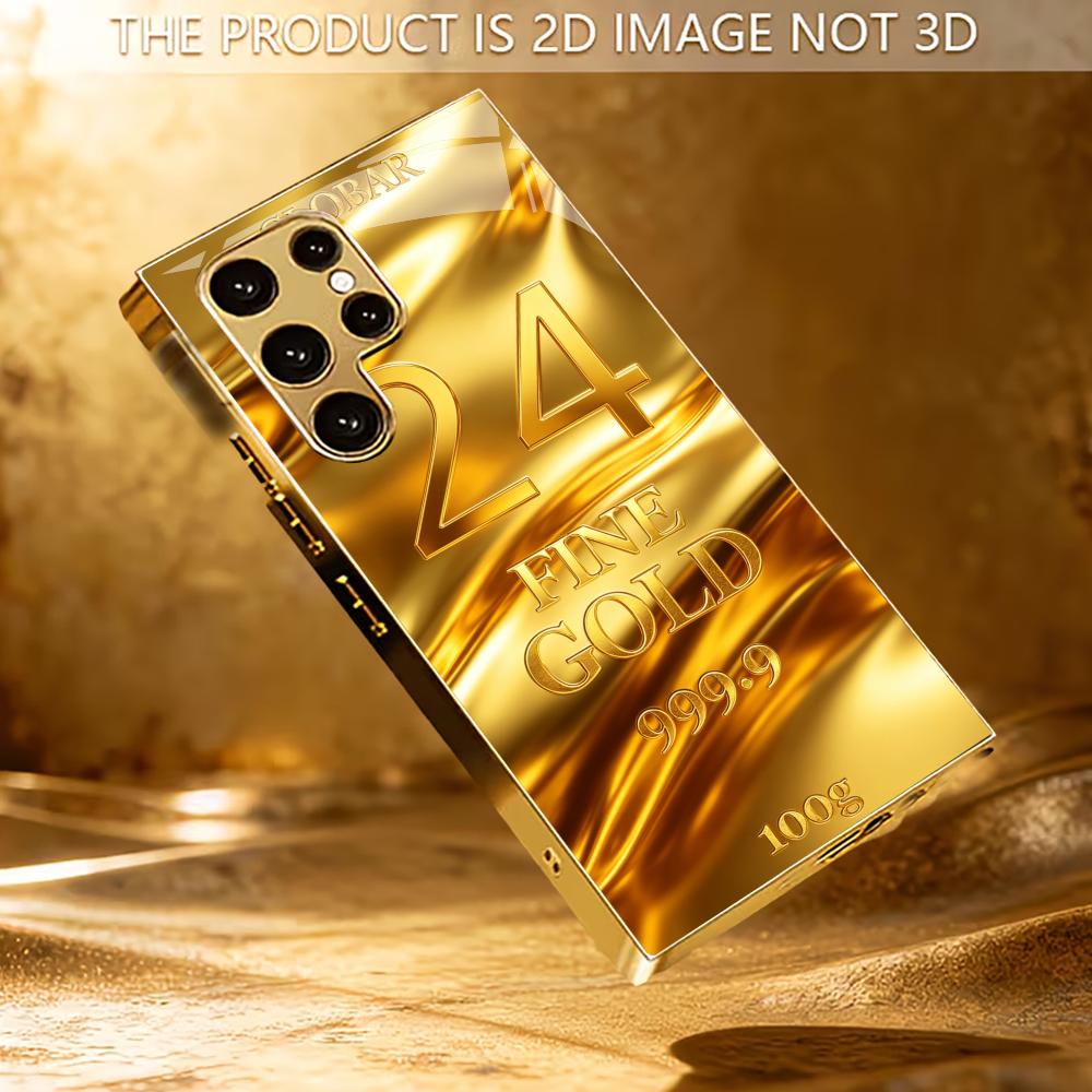 Sleek 24K Gold Anti-slip phone case s26 ultra case s25 ultra case glass for Samsung Galaxy S26 S25 S24 S23 S22 FE Ultra Plus