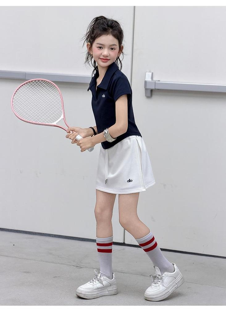 Girls' Stylish Summer Skirt & Pants Set - Two-Piece for Middle & Big Kids 2026