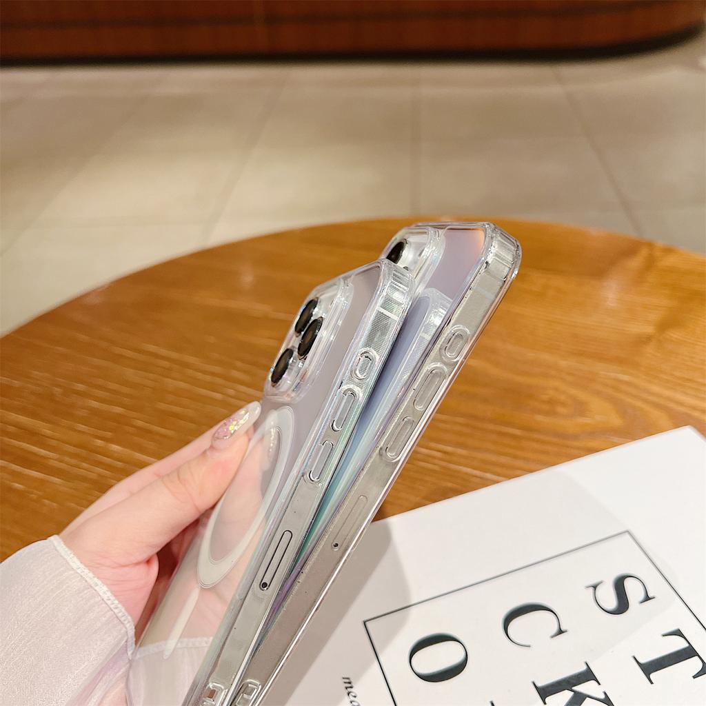 For iPhone 15 Pro Case Compatible with MagSafe Acrylic+TPU Gradient Phone Cover