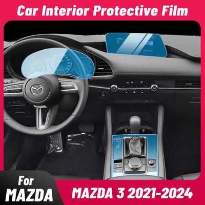 Anti-scratch Car Interior Center Console Media Dashboard Navigation TPU Protector Film For MAZDA 3 AXELA -2024 Sticker