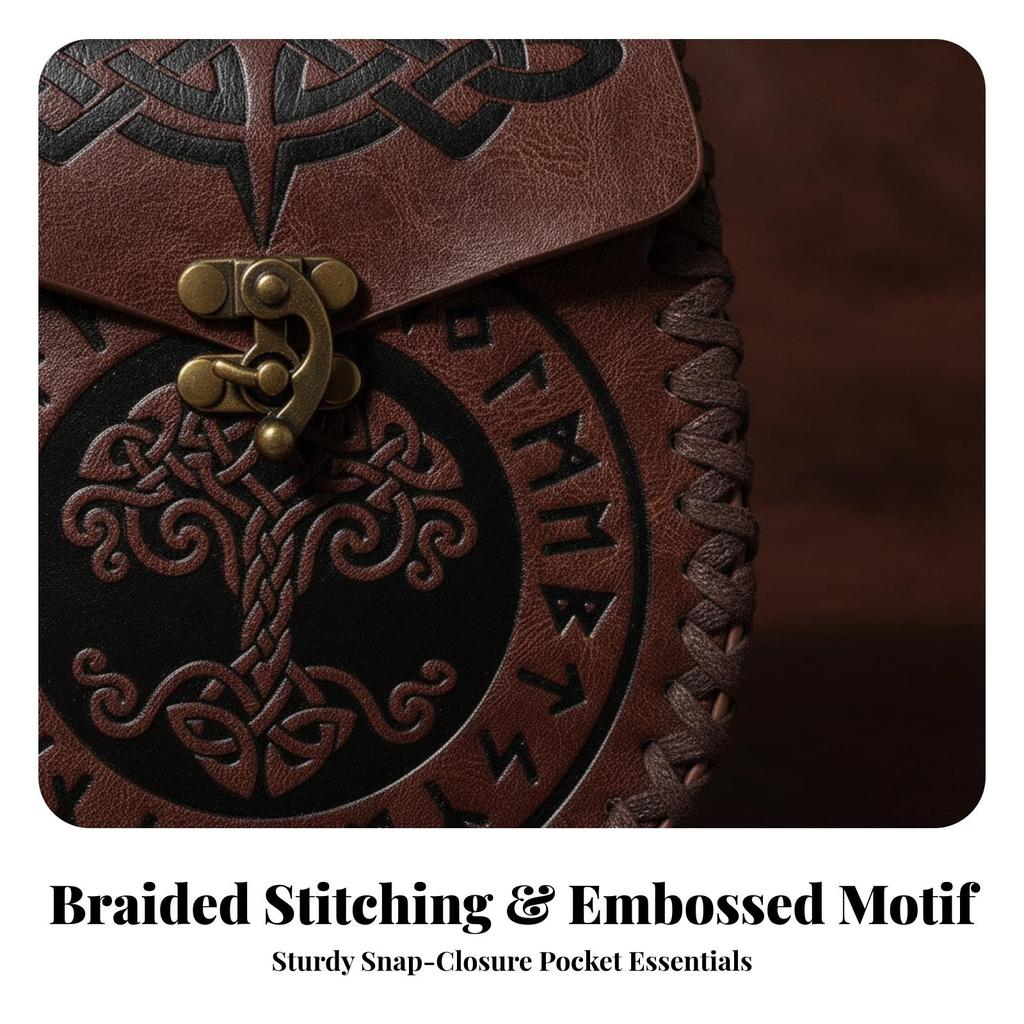 Waist Pouch with Metal Clasp PU Leather Embossed Fanny Pack Compact