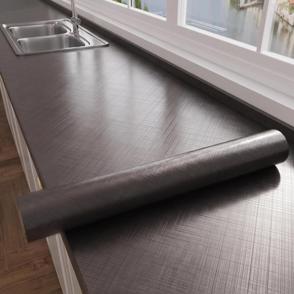 Enhanced Marble-Style Self-Adhesive Kitchen Sticker: Oil-Proof, Waterproof, High-Temperature Resistant Counter and Wall Covering.