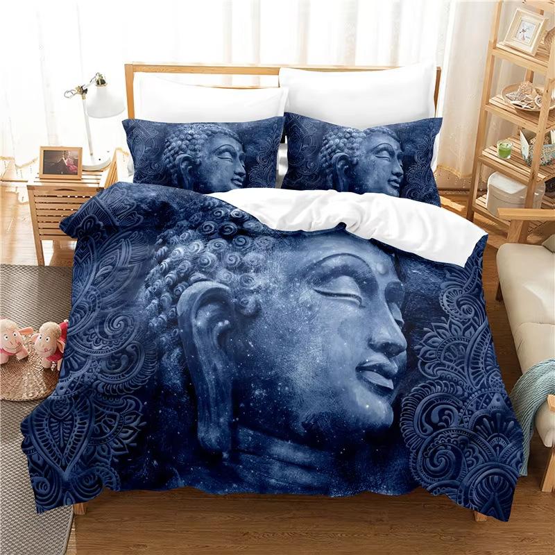 Colorful Buddha Down Comforter Set Bedding Set 3-piece Duvet Cover Set