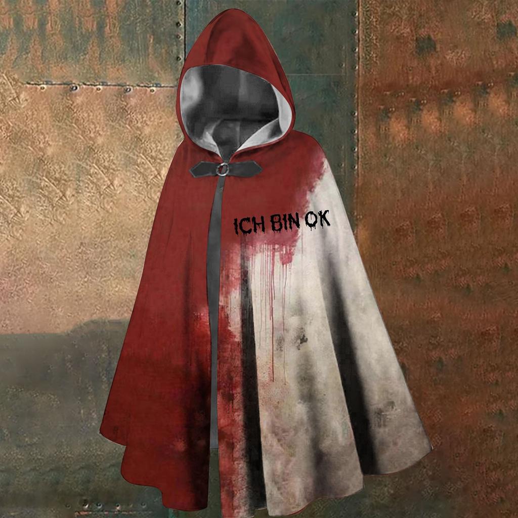 Halloween Bloodstain Print - Unisex Long Hooded Cape