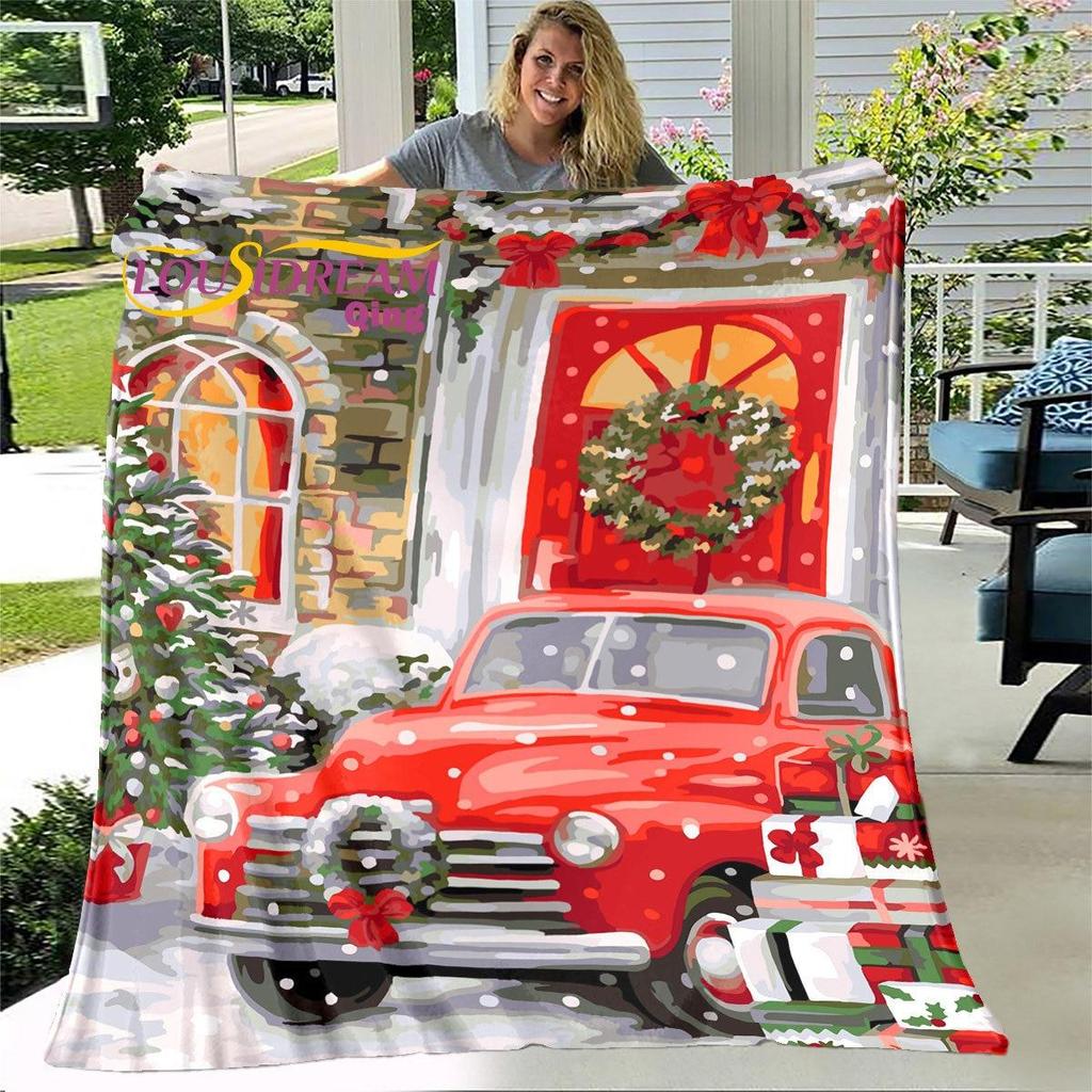 Blanket Throw Merry Christmas Soft Blanket Dust Cover Sofa Bed Blankets for Adults Home Decotation
