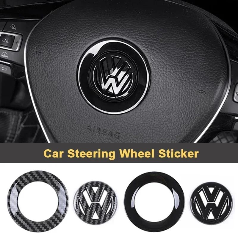 Car Steering Wheel Sticker ABS Auto Emblem Badge Decoration For VW GTI Passat B6 Golf 4 Polo Jetta Caddy Beetle Tiguan CC Arteon BGU1