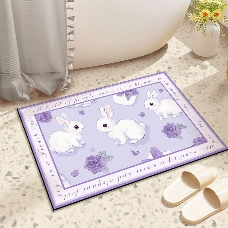 

Cartoon Cute Diatom Mud Entry Door Porch Bathroom Mat Absorbent Anti-slip Resistance Dirty Household Room Anti-drop Carpet 40 * 60CM diatom mud