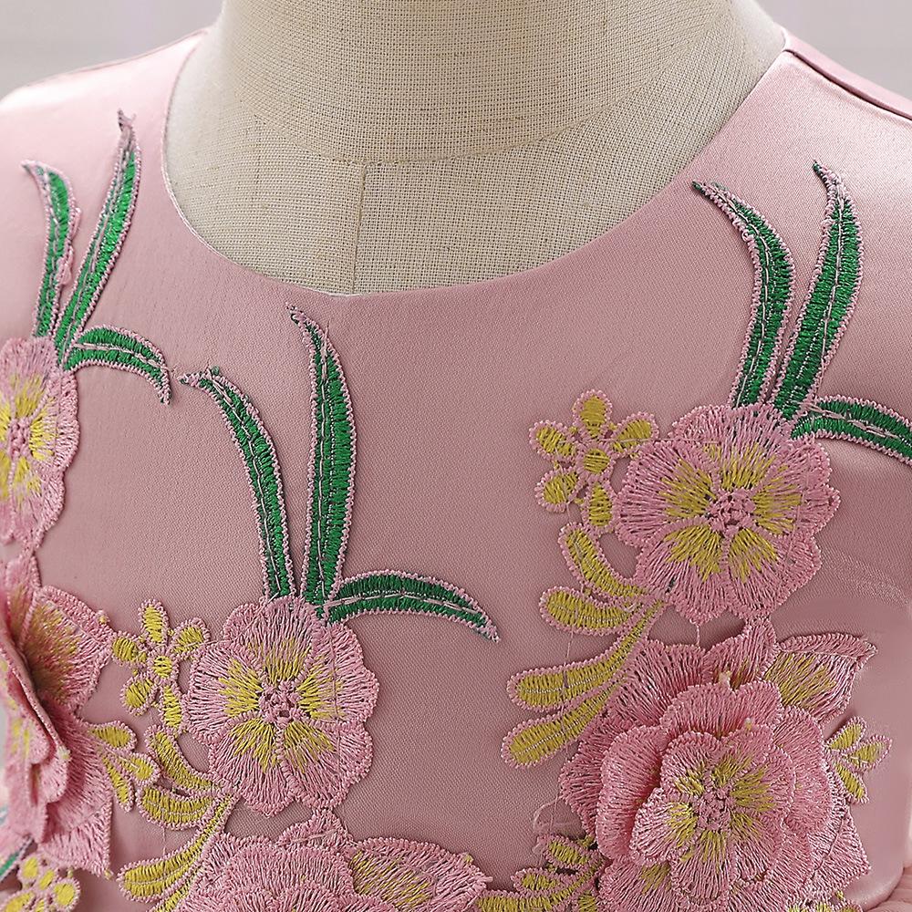 Holčička Růžové šaty Elegantní Princezna Narozeninová párty Plesové šaty Volánky pro děti Večerní Luxusní šaty Slavnostní kostýmy